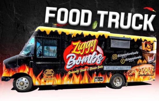 food truck wrapped in vinyl graphics